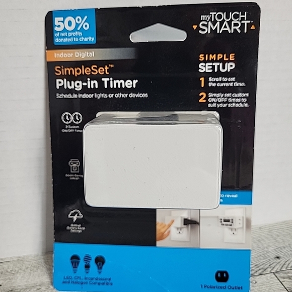 My Smart Touch Simple SetSet Plug In Digital Timer 2 Settings Indoor - Picture 1 of 6